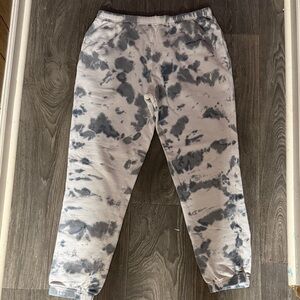 Spiritual Gangster Blue and White Tie-Dye Pants